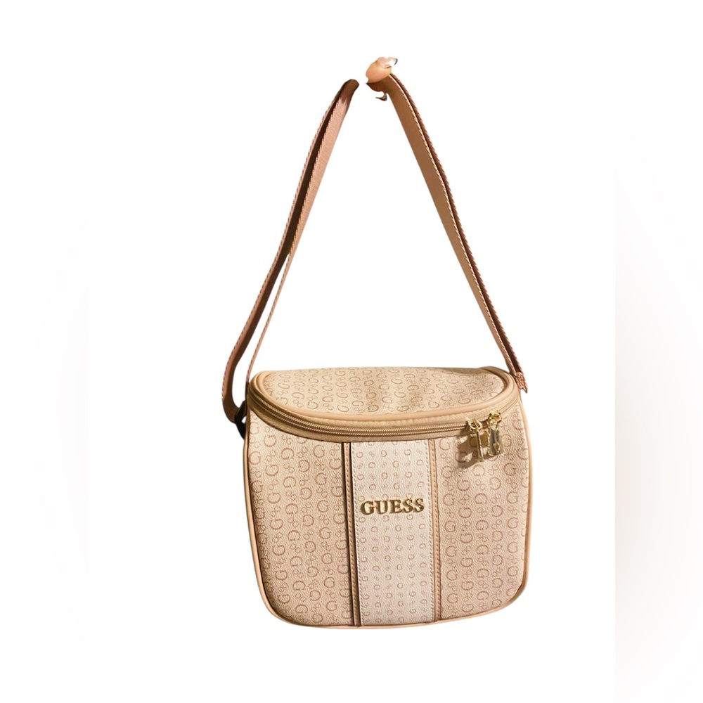 GUESS Beige and Brown Crossbody Bag